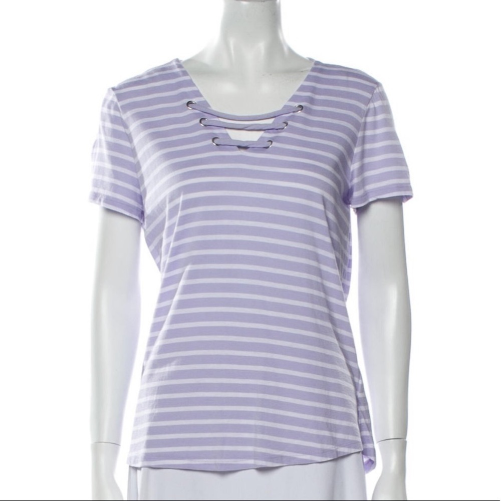 MICHEAL KORS•Scooped neck striped Shirt